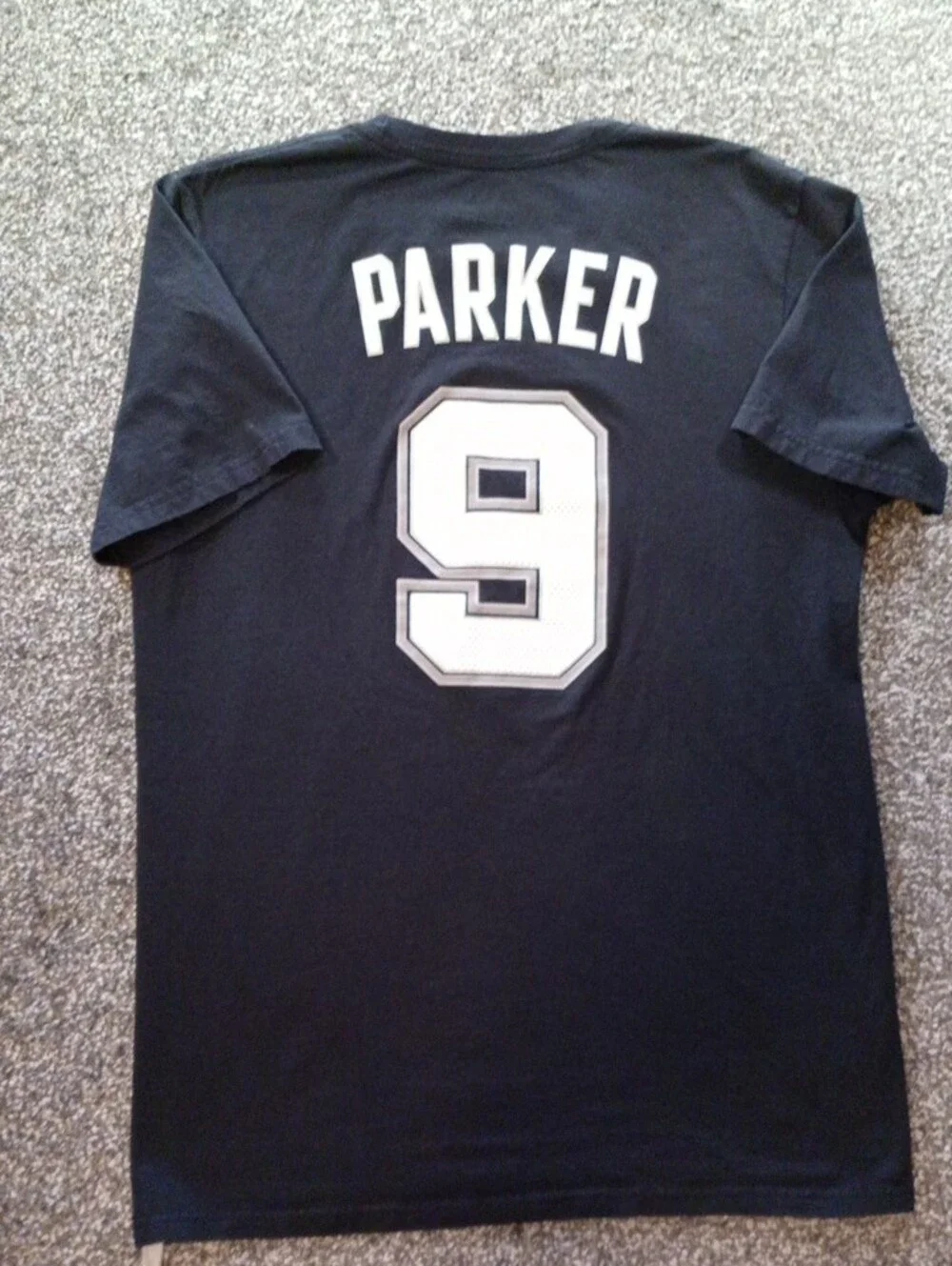 adidas Black San Antonio Spurs #9 Graphic Tee
